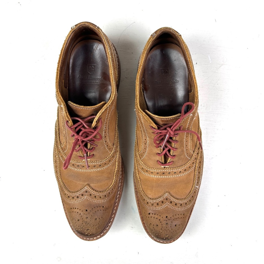 Allen Edmonds Neumok Mens Brown Leather Wingtip Oxford Shoes Size 10D - Picture 6 of 7